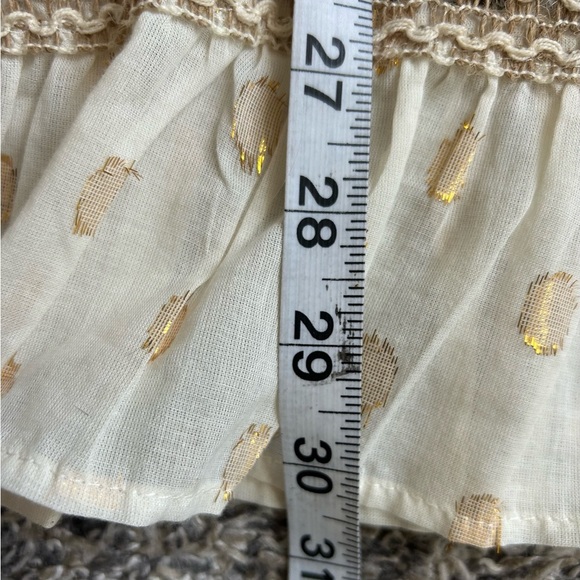 Nation AK Outfits NWT Cream and Gold Top with Crochet size small - Picture 9 of 9
